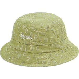 SUPREME SS21 Warp Jacquard Logos Denim Crusher in Sage